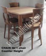 CHAIN Dining tbl and chair w AZIZ engraving Counter Height 